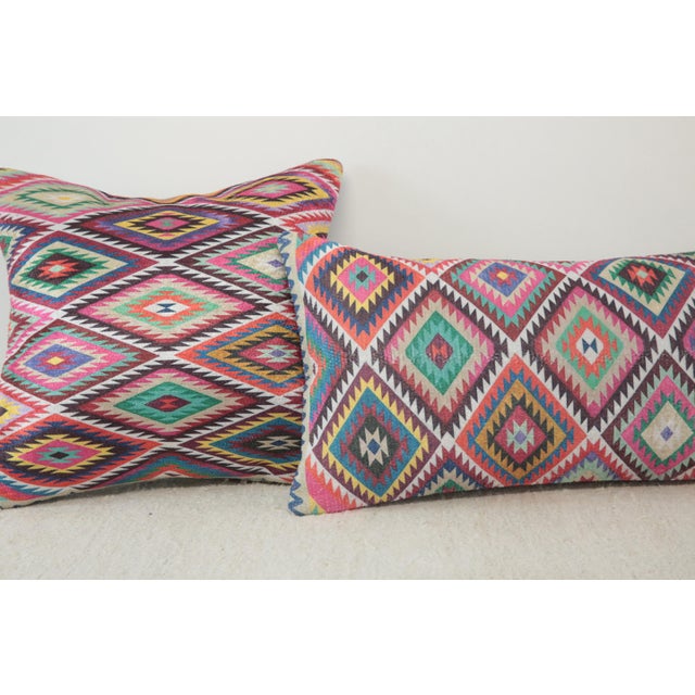 Colorful Ikat Lumbar Pillow Cover For Sale - Image 4 of 6