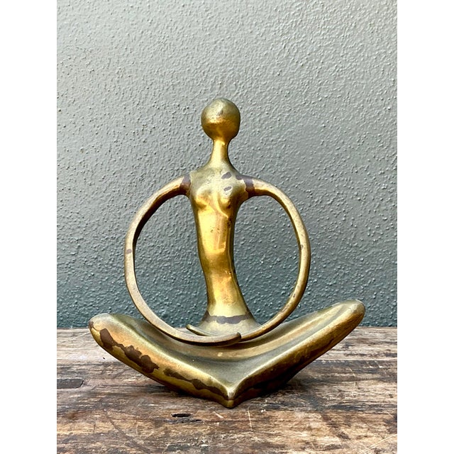Vintage Brass Abstract Figure For Sale - Image 10 of 12