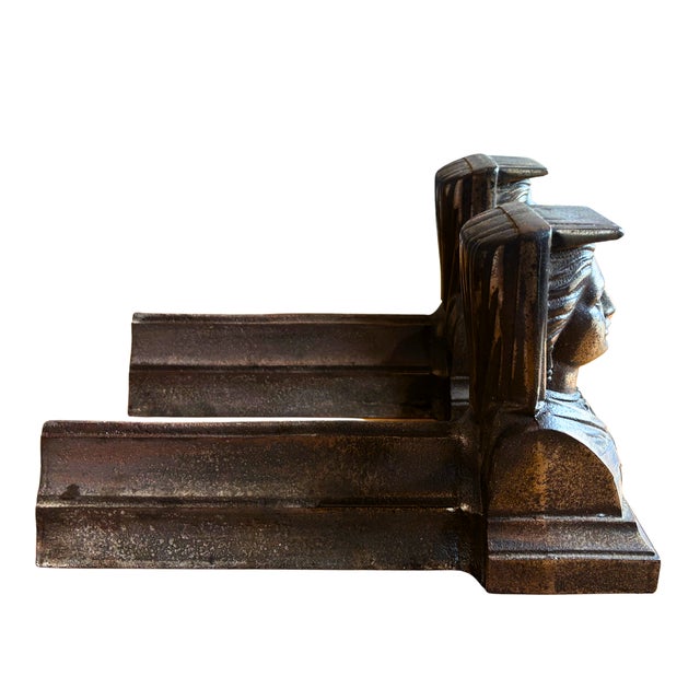Gothic Revival Figural Chenets in Cast Iron, 1890, Set of 2 For Sale - Image 4 of 7