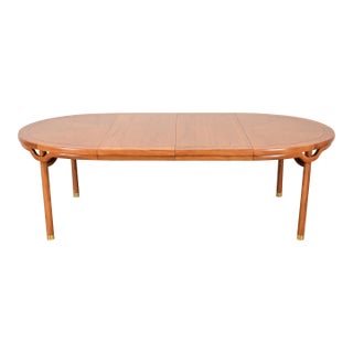 Michael Taylor for Baker Furniture Far East Collection Sculpted Walnut Dining Table, Circa 1960s For Sale