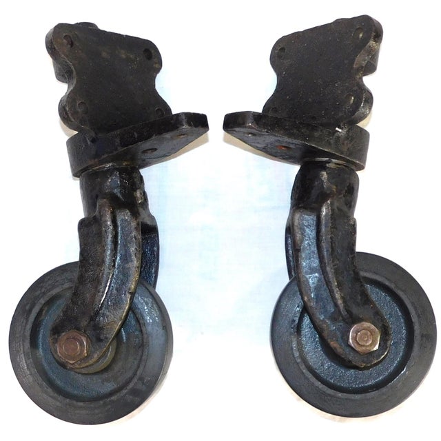 Vintage Howe Scale Company Industrial Oak & Cast Iron Factory/Railroad Cart For Sale - Image 10 of 18