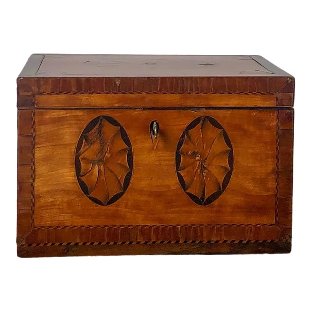 Late 18th Century George III Mixed Woods Tea Caddy For Sale