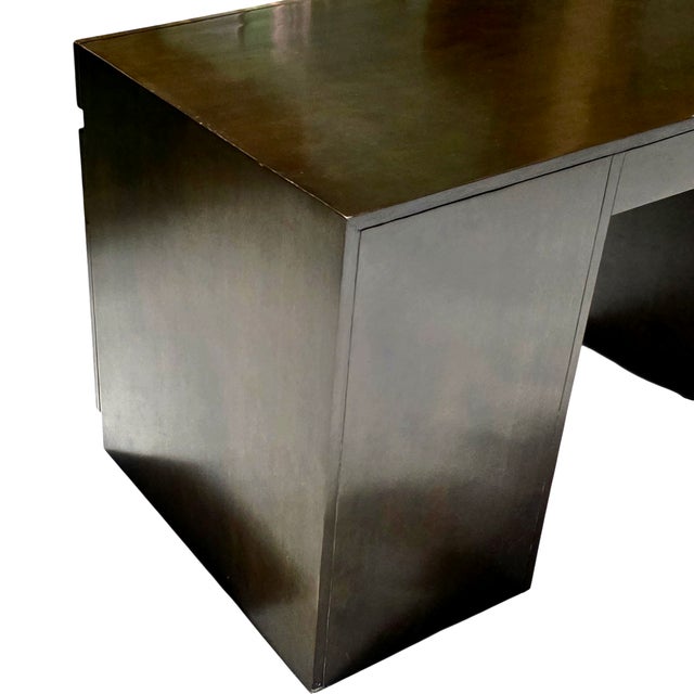 This Vintage Charles Pfister for Baker Furniture Desk has clean lines and is quietly luxurious — built to anchor virtually...