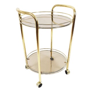 Vintage Golden Bar on Wheels, 1980s For Sale