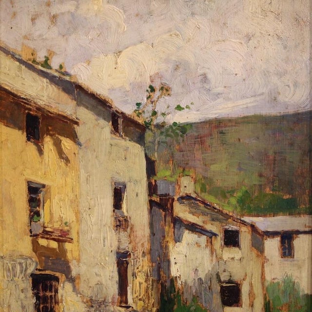Italian Artist, View of Houses, 1930, Oil on Board, Framed For Sale - Image 9 of 16