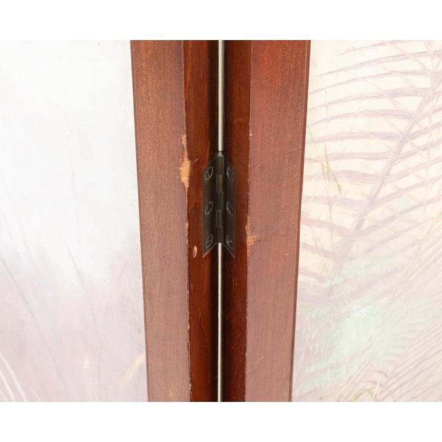 Mid-19th Century English Aesthetic Movement Oil on Canvas Four Panel Screen of Birds For Sale In Chicago - Image 6 of 12