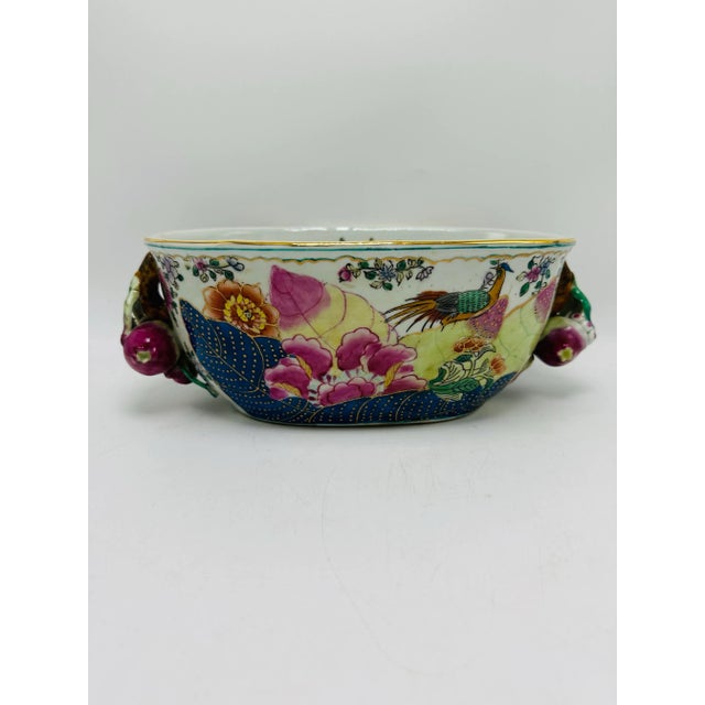 Tobacco Leaf Vintage Chinoiserie Bowl For Sale - Image 9 of 9