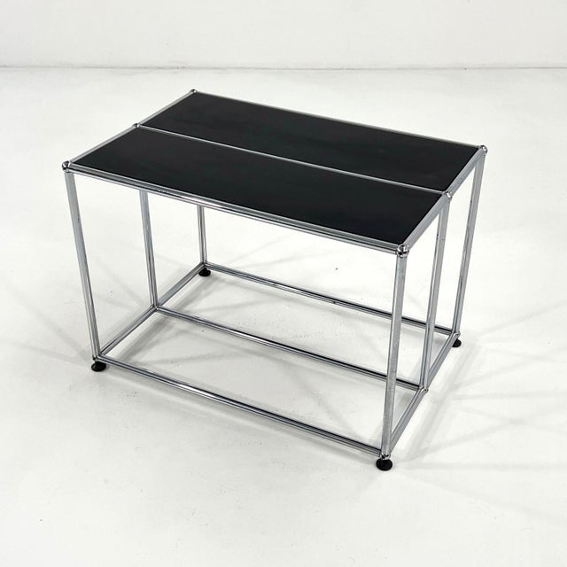 Black Black Low Console Table by F. Haller & P. Schärer for USM Haller, 1980s For Sale - Image 8 of 10