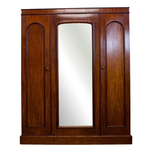 Antique Victorian Wardrobe in Mahogany, 1880s For Sale
