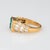 80s Portuguese Emerald 1.50ct Diamond Ring 19k Yellow Gold Sz 4.75 Fine Jewelry For Sale - Image 4 of 7