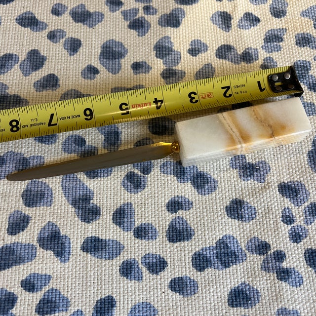 1970s Vintage Letter/Envelope Opener With Marble Handle For Sale - Image 5 of 7