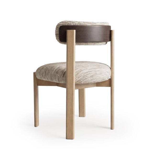Contemporary Siena Chair in Koya Driftwood Fabric and Wood Structure by Mambo Unlimited Ideas For Sale - Image 3 of 5