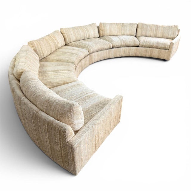 Mid-Century Modern Milo Baughman for Thayer Coggin Semi-Circular Sofa, 1970 For Sale - Image 3 of 8