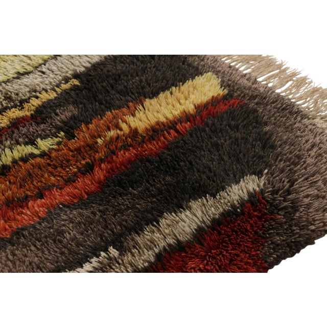 1960s Vintage Swedish Rya Rug, Colorful Scandinavian Geometric Patterns - Rug & Kilim For Sale - Image 5 of 7