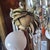 1940's Hollywood Regency Gilt & Verdigris Bronze, Crystal & Tole Floral Pendant/ Chandelier For Sale - Image 12 of 18