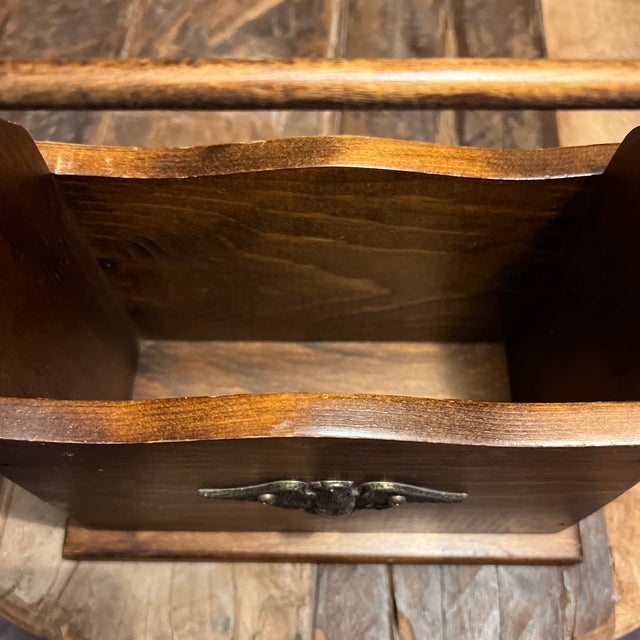 Brown 1980s Vintage Solid Wood Mail Letter Box Features Eagle Country Americana Farmhouse For Sale - Image 8 of 12