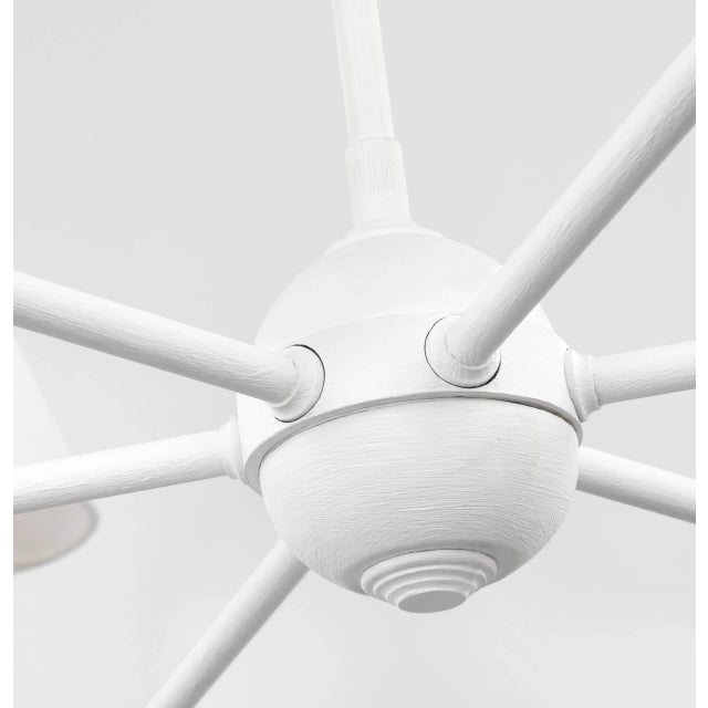 Piaf Grande Chandelier in Plaster White with Linen Shades Designer: Thomas O'Brien Fixture Height: 18.25" Min. Custom...