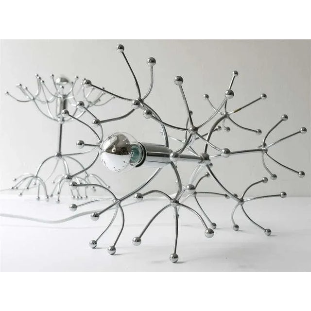 Metal Mid-Century Italian Sputnik Table Lamps in Chrome, 1960s, Set of 2 For Sale - Image 7 of 11