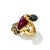 English One of a Kind Bochic “Orient” Ruby, Emerald & Sapphire Swan Cocktail Ring Set 18k & Silver Size 9.5 For Sale - Image 3 of 4