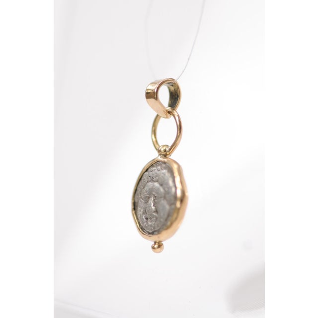 "Medusa" Drachm Silver Pendant W/ 18k Trim and Bail For Sale - Image 9 of 12
