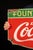 Original 1938 Coca-Cola fountain service advertising sign manufactured by Tennessee Enamel Co. for The Coca-Cola Company...