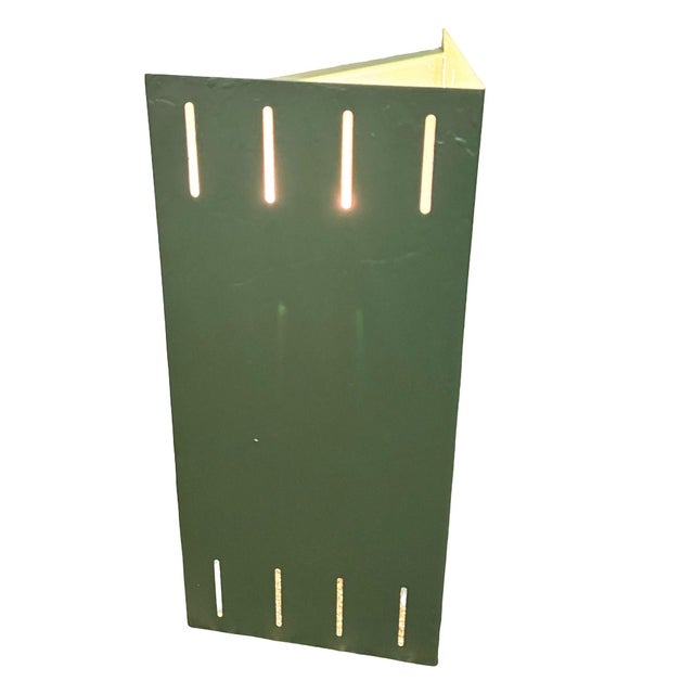 1950s Mid-Century Modern Googie Geometric Enameled Steel Wall Sconce W/ Slots , 47 Available For Sale - Image 4 of 18