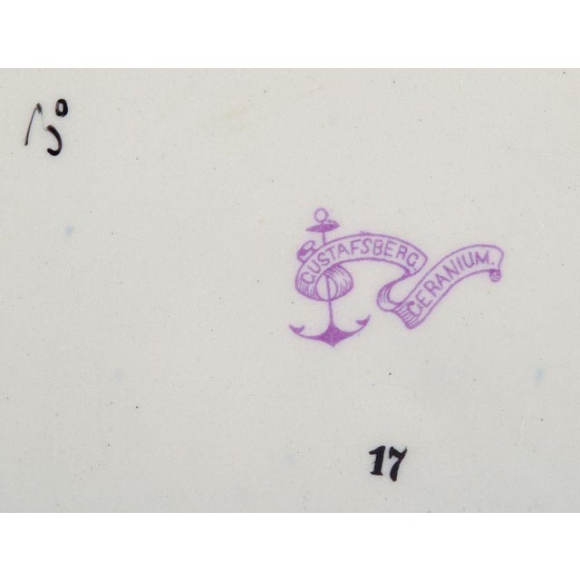 Geranium Dinner Plates, Gustavsberg, Sweden, 1918, Set of 6 For Sale - Image 6 of 7