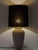 Metal Vintage Jasba Cortina Black and White Crackle Ceramic Table Lamp, New Black Linen Lampshade For Sale - Image 7 of 17