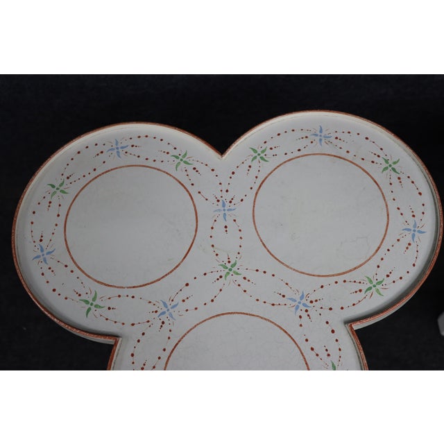 Pair of Vintage Hand-Painted Tri-Lobe Accent Tables For Sale - Image 9 of 13