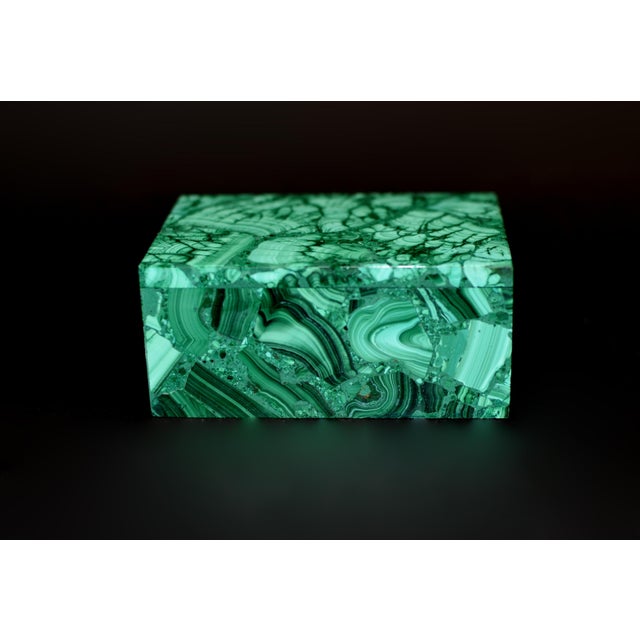 Natural Malachite Box Geological Scene For Sale - Image 4 of 11