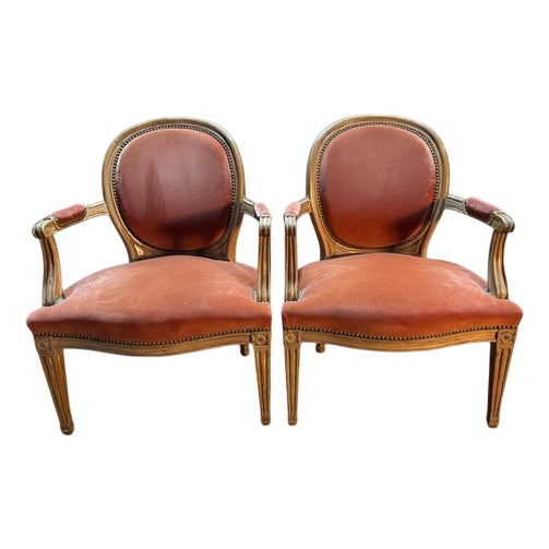 Louis XVI Armchairs, Set of 2 For Sale