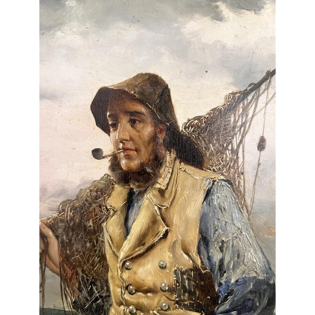 Frederick Reginald Donat, Pêcheur, Oil on Wood, Framed For Sale - Image 4 of 14