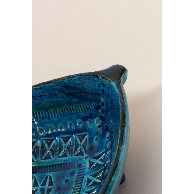Italian Rimini Blu Glazed Leaf-Form Ceramic Vide Poche by Aldo Londi for Bitossi For Sale - Image 17 of 18