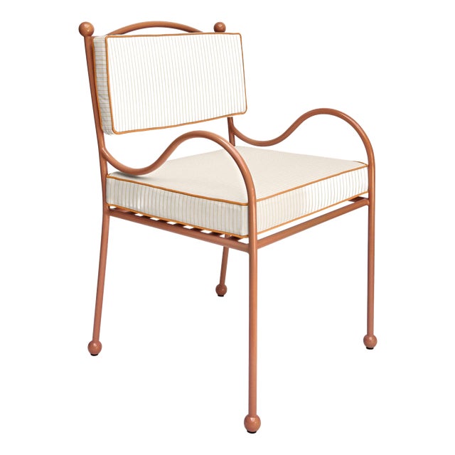 Panarea Armchair in Orange & White Upholstery by Ceraudo For Sale