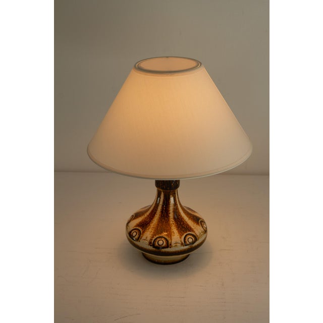 Danish Modern Brown Ceramic Table Lamp by Søholm, 1960s. For Sale - Image 9 of 13