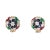 Gemstone Cluster Earrings Dome Vintage 18k Yellow Gold Diamond Sapphire Ruby - 2 Pieces For Sale - Image 4 of 4