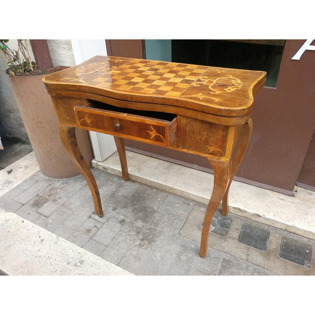 Louis XV Inlaid Wood Game Table For Sale - Image 6 of 9