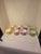 Beautiful set of 1920's or 1930's iridescent mother of pearl finish lustre dessert dishes made by Maling Pottery in...