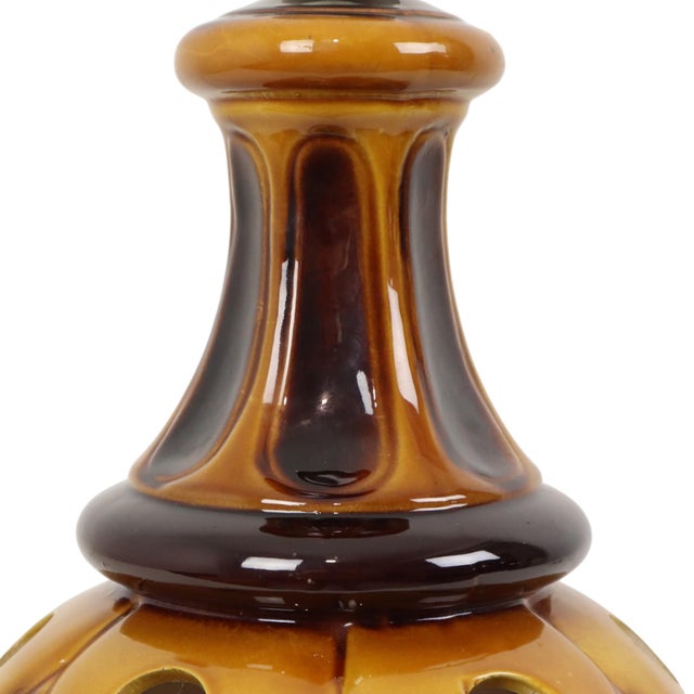 Brown Vintage West German Pottery Lamp Base, 1960s For Sale - Image 8 of 18