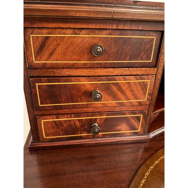 Early 20th Century Flint & Horner Mahogany Inlaid Writing Desk For Sale - Image 14 of 17