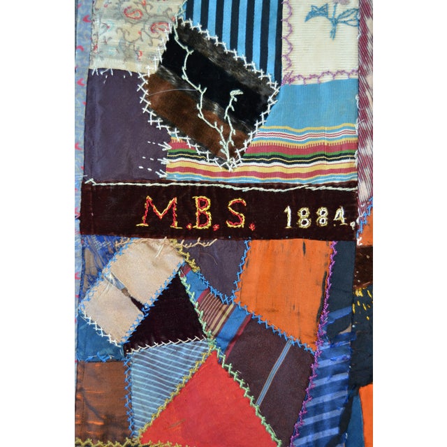 c.1884 Victorian Crazy Quilt - For Sale - Image 14 of 18