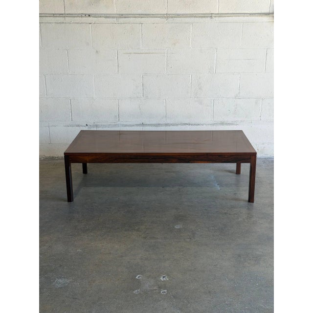 Vintage Danish Rosewood Coffee Table - Mid Century Modern Scandinavian Table 1960s For Sale In Los Angeles - Image 6 of 10