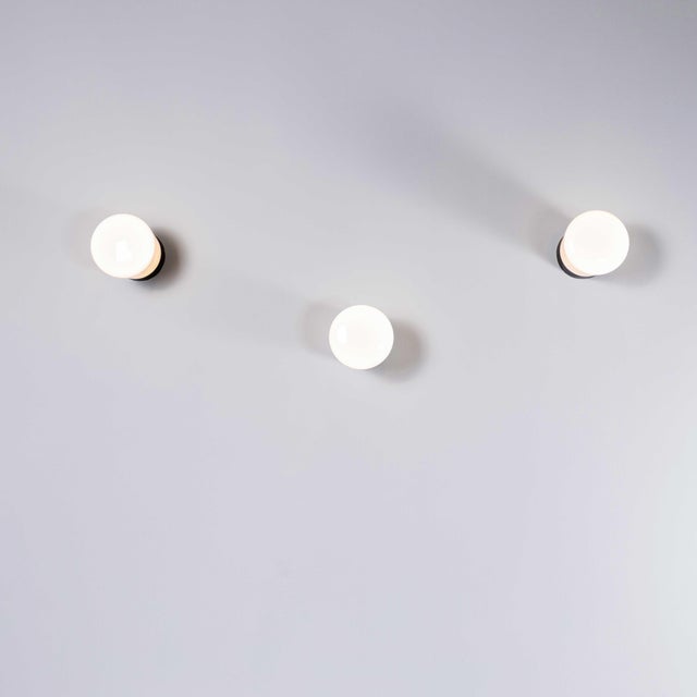Opaque Glass and Bakelite Knob Ceiling Lamp, 1950s For Sale - Image 4 of 8