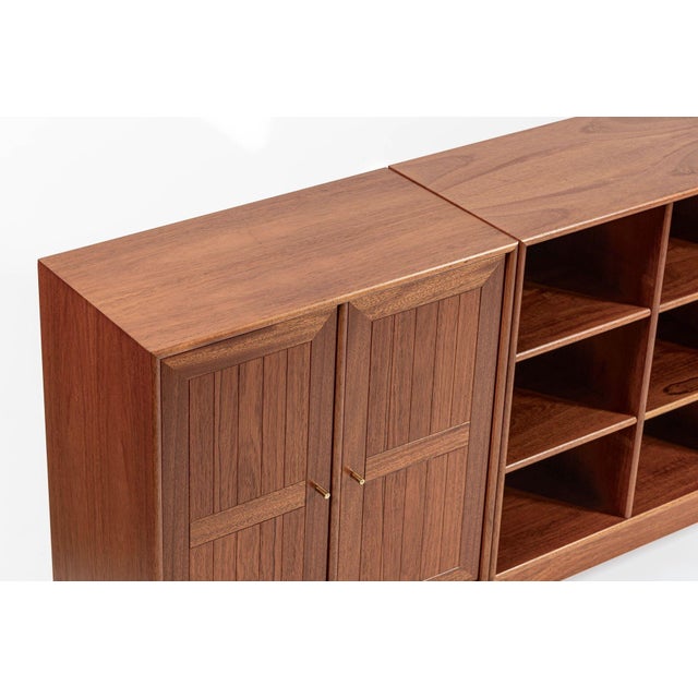 Danish Modern Modular Bookshelf Cabinet System in Teak Wood For Sale - Image 9 of 18
