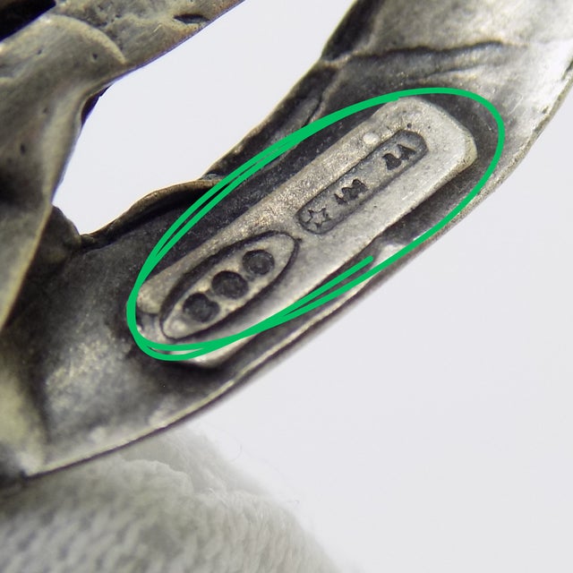 Silver Vintage Italian Handmade Genuine Silver .800 Wheat Ears and Ribbon Decorated Cocktail Fork For Sale - Image 8 of 10