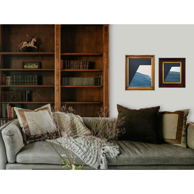Visualization" Abstract Art in Antique Frame, Seascape Painting Transitional Wall Art by JTS For Sale In Minneapolis - Image 6 of 10
