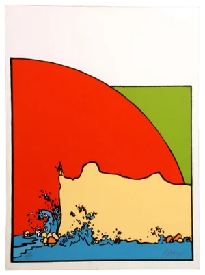 Peter Max "Sage on a Cliff" Signed Numbered Vintage Serigraph Art Print Unframed C. 1974