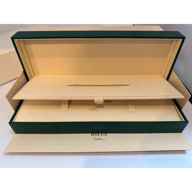 2010s Rolex Watch Box, New Creme Empty Acs. ROLEX watch case box CELLINI Brand New For Sale - Image 5 of 18