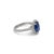 Metal 14k White Gold Agl Ceylon 3.54ct Oval Sapphire Halo Diamond Cocktail Ring, Size 6 For Sale - Image 7 of 9