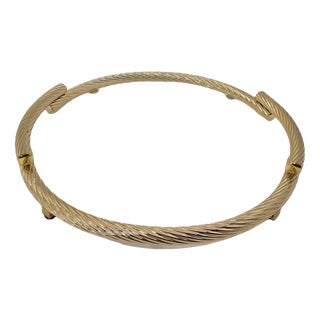 Golden Rope Serving Tray from CL Design, Germany, 1970s For Sale